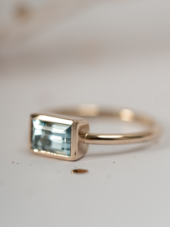 Aguamarina rectangular