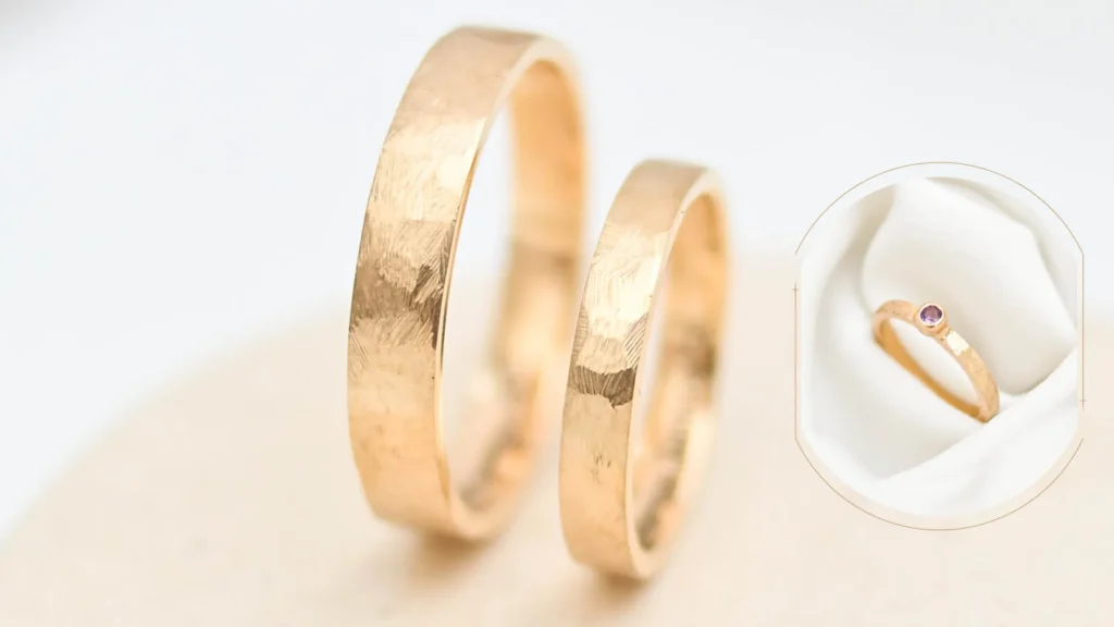 Alianzas con textura Alianzas de oro rosado Alianzas personalizadas Alianzas de casamiento Alianzas de boda